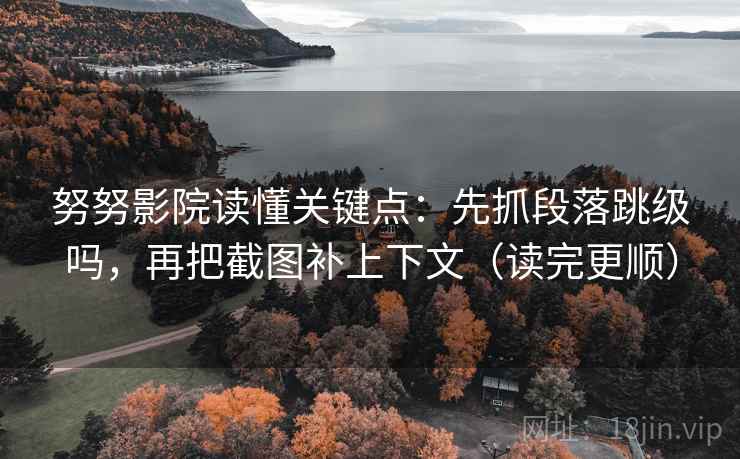 努努影院读懂关键点：先抓段落跳级吗，再把截图补上下文（读完更顺）