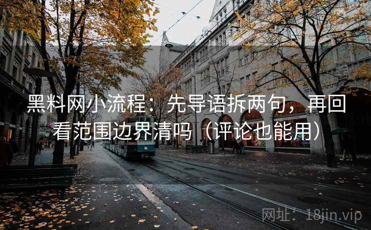 黑料网小流程：先导语拆两句，再回看范围边界清吗（评论也能用）