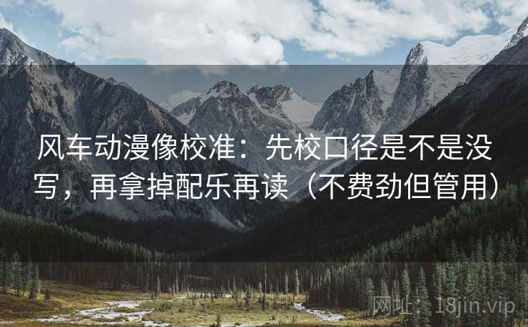 风车动漫像校准：先校口径是不是没写，再拿掉配乐再读（不费劲但管用）