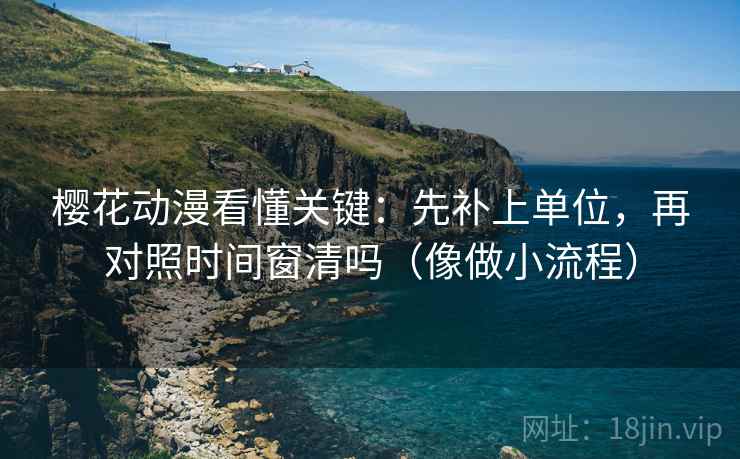 樱花动漫看懂关键：先补上单位，再对照时间窗清吗（像做小流程）
