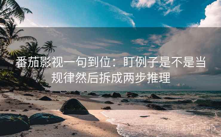 番茄影视一句到位：盯例子是不是当规律然后拆成两步推理